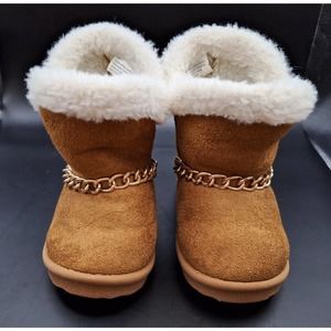Toddler's BEBE Faux Fur Trim & Lined Winter Boot Pull-On - Size: 6